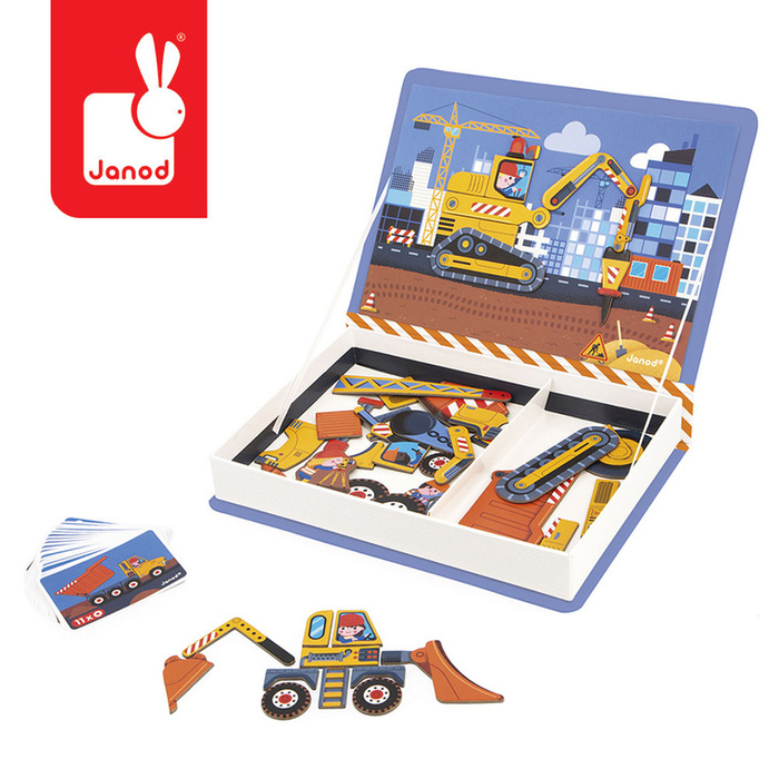Magnetyczna układanka dla dzieci Plac budowy Janod