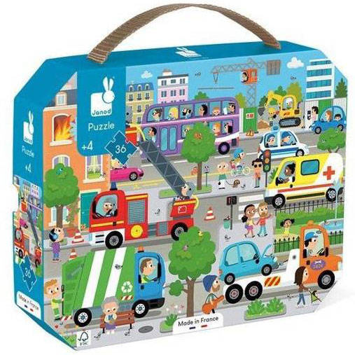 Puzzle w walizce Miasto 36 el. Janod