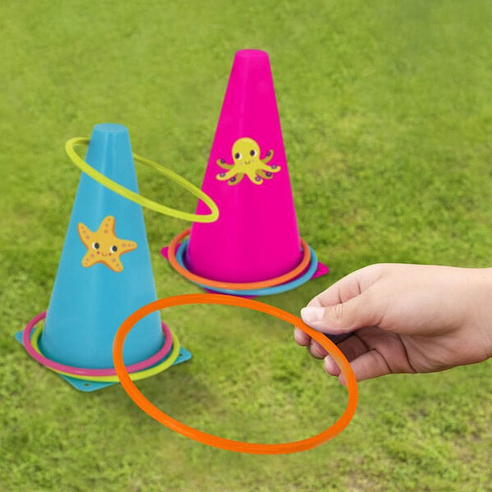 Gry zręcznościowe obręcze i jajka RingToss&Egg-and-Spoon Game B.Toys