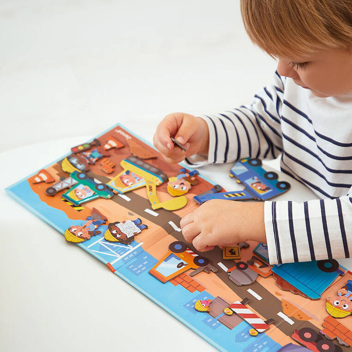 Magnetyczna układanka Na placu budowy Magneti'stories Janod