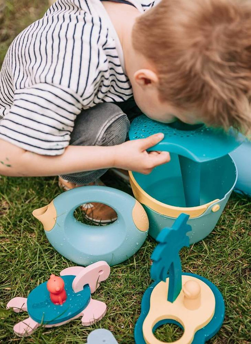 Wiaderko z sitkiem zestaw dla dzieci Bucki Lagoon + Banana Blue Quut