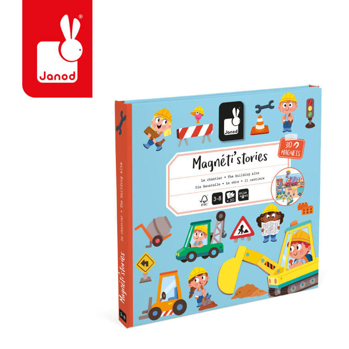 Magnetyczna układanka Na placu budowy Magneti'stories Janod