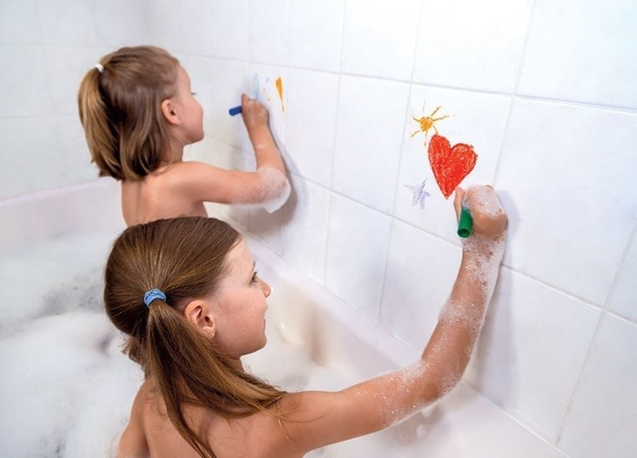 Kredki do kąpieli 6 kolorów z gąbką 3+, Janod