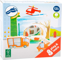 Drewniana książka z obrazkami i figurkami Brygada straży pożarnej Small Foot Design