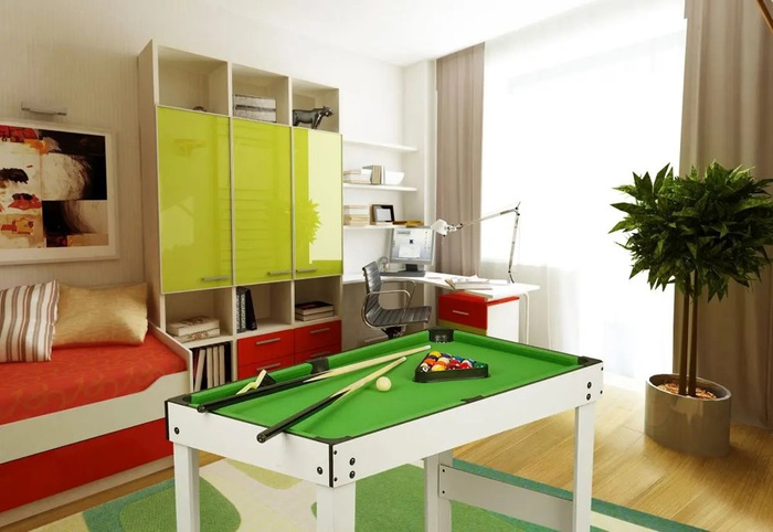 Piłkarzyki, tenis, bilard, cymbergaj. Duży stół do gry 4w1