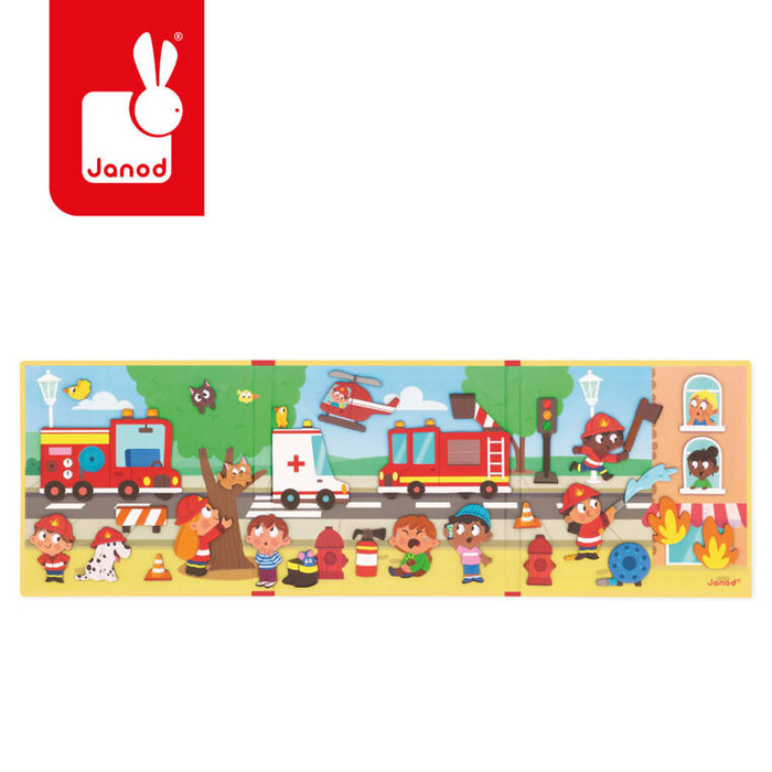 Magnetyczna układanka Strażacy Magneti'stories Janod