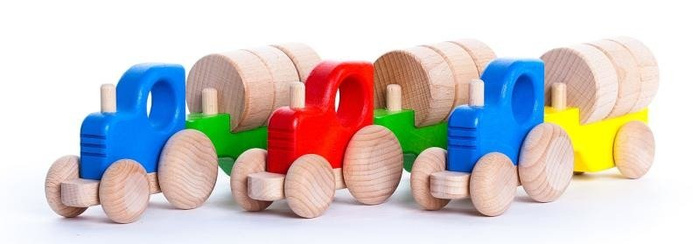 Mały traktor z przyczepą i klockami, Bajo