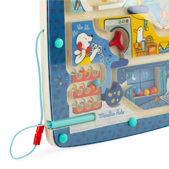 Magnetyczny labirynt drewniany Zwierzątka w domu Moulin Roty