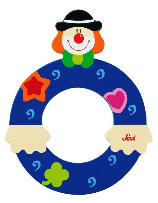 Drewniana literka. Klaun "O", Sevi