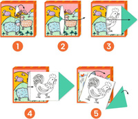 Zestaw kreatywny kolorowanki z grami dla dzieci Farma Djeco