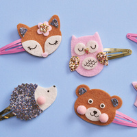 Brokatowe spinki do włosów Leśne zwierzątka Zestaw kreatywny dla dzieci do tworzenia biżuterii Janod