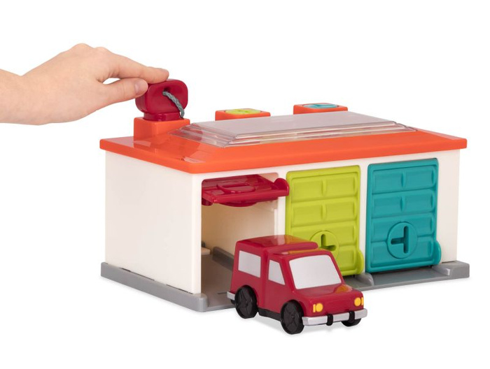 Garaż z 3 pojazdami i zestawem kluczy Battat