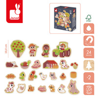 Magnesy drewniane dla dzieci Na farmie 24 szt. Janod 