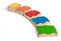 Skrzynie do ćwiczeń dla dzieci 5 różnych kolorów i wysokości Erzi