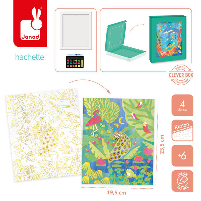 Artystyczny zestaw kreatywny Złote kontury Zwierzęta Janod