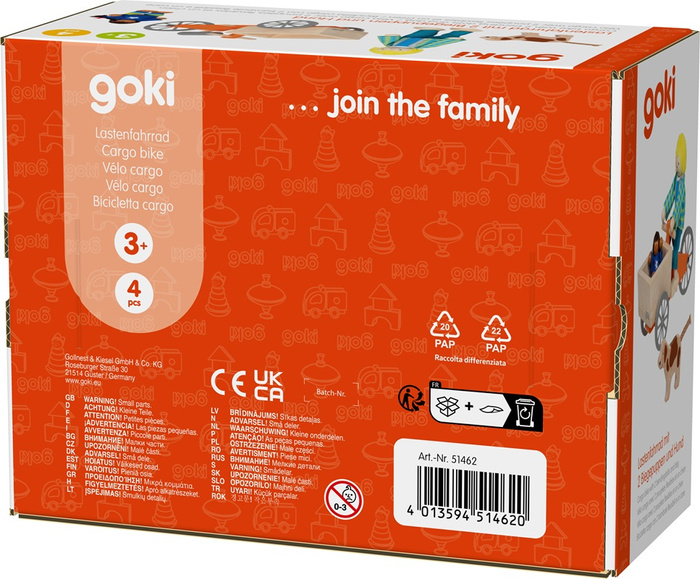 Zestaw Rower towarowy z 2 giętkimi lalkami i psem Goki