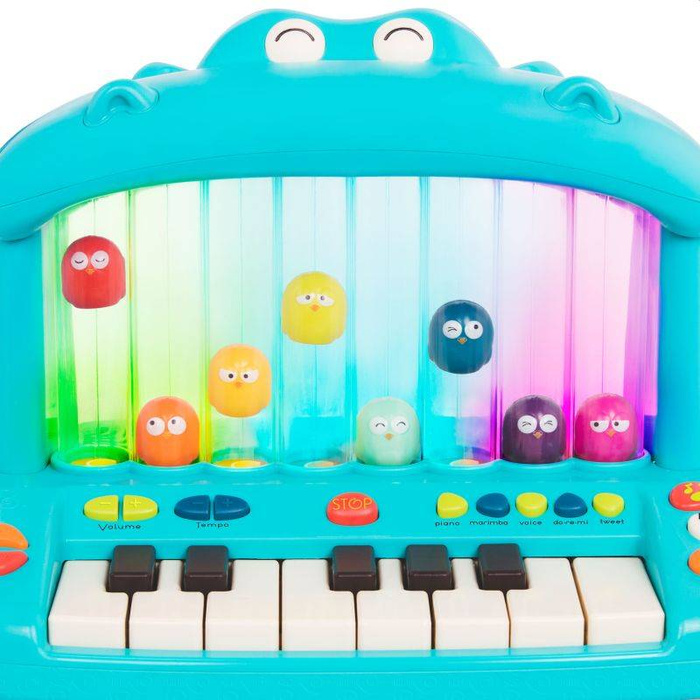 Hippo Pop Play Piano Keyboard ze skaczącymi ptaszkami B.Toys
