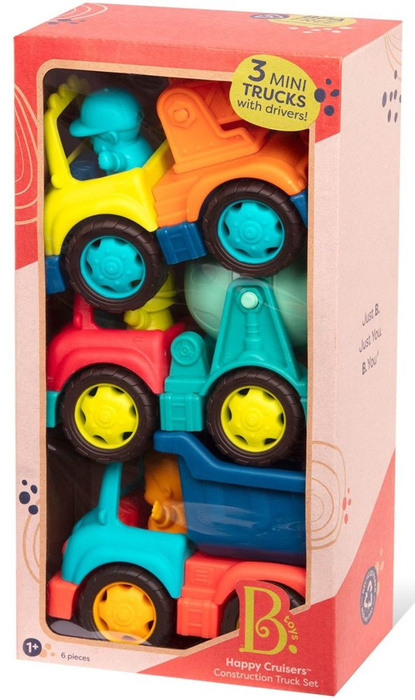 Pakiet 3 pojazdów budowlanych z figurkami kierowców Happy Cruisers B.Toys