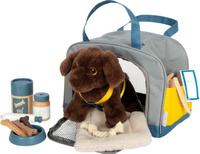 Piesek z torbą transportową i akcesoriami Small Foot