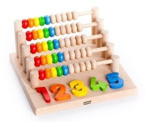 Drewniane liczydło na podstawce, BAJO