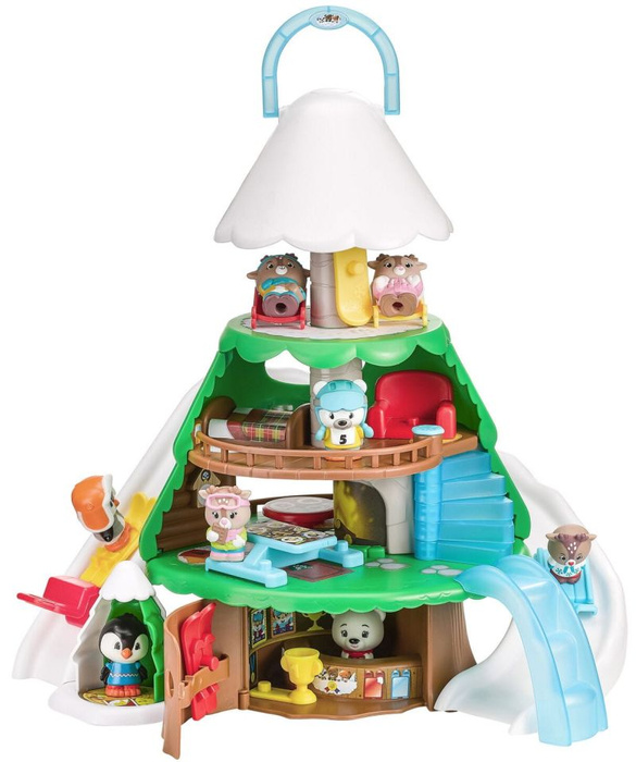 Drzewo domek alpejski stok narciarski Klorofil