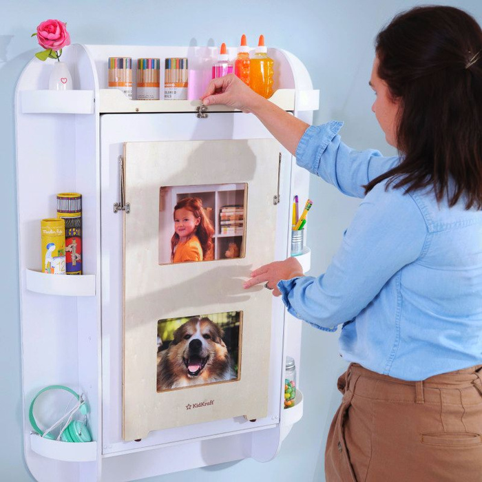 Wiszące biurko z krzesłem dla dzieci białe Arches KidKraft