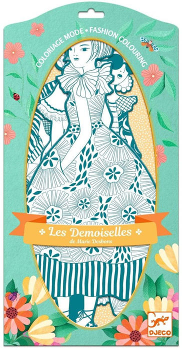 Zestaw 4 kolorowanek metalicznych elegantki Rebekka Djeco