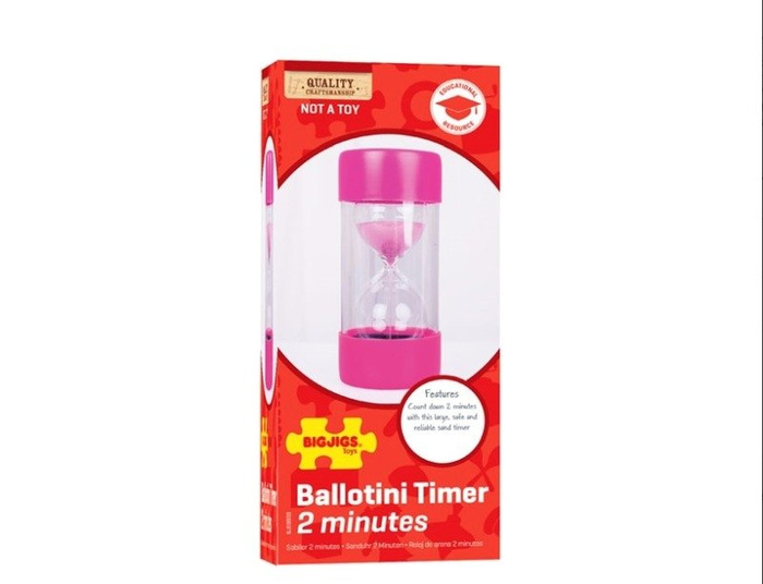 Fioletowy odmierzacz czasu 2 minuty klepsydra Bigjigs Toys