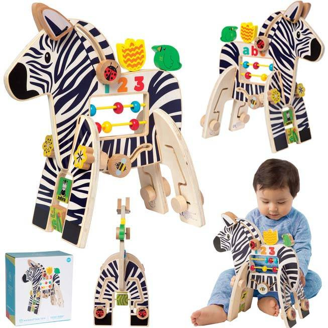 Kostka edukacyjna Safari z zebrą Manhattan Toy