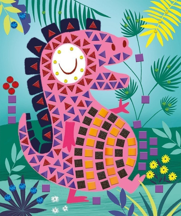 Zestaw kreatywny Mozaika Dinozaury 4+, Janod