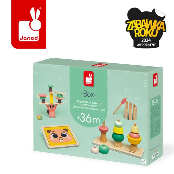 Zestaw 4 zabawek edukacyjnych Box 36 m-cy Janod