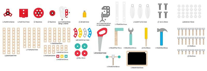 Warsztat drewniany dla dzieci z otworami Mały majsterkowicz