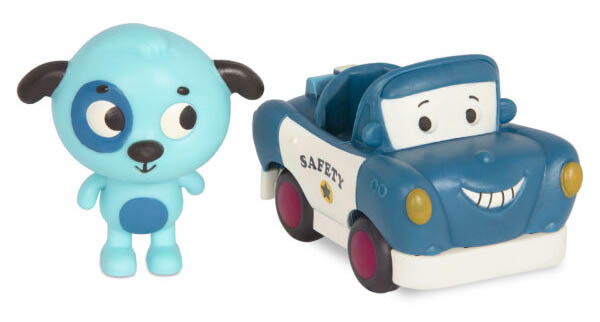 Zestaw miękkich autek sensorycznych do rączki Light Up Cars B.toys