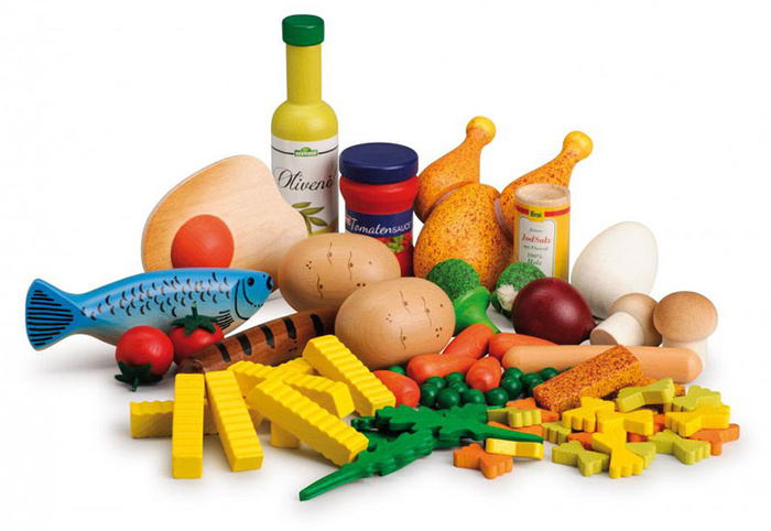 Drewniany zestaw do gotowania XXL 75 elementów Erzi