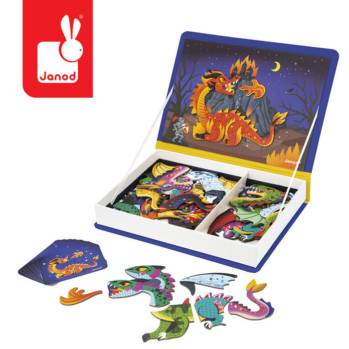 Magnetyczna układanka dla dzieci Smoki Janod