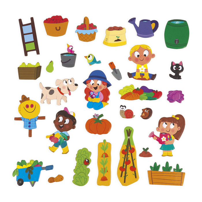 Magnetyczna układanka W ogródku Magneti'stories Janod