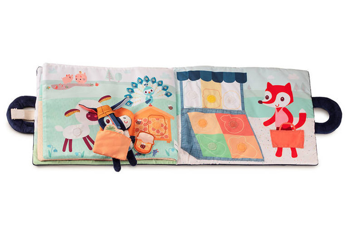 Materiałowa edukacyjna książeczka z mini przytulanką Osiołek Ignace Lilliputiens