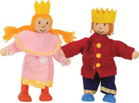 Lalki drewniane. Siostra i brat z kompletem ubranek, goki