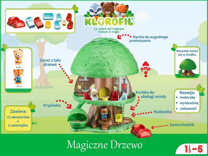 Magiczne drzewo przenośny domek Klorofil
