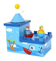 Drewniana pozytywka i skarbonka dla dzieci. Statek piracki, small foot