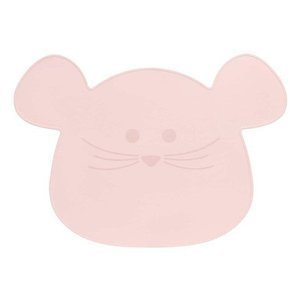 Silikonowa mata podkładka Little Chums Mysz różowa Lassig 