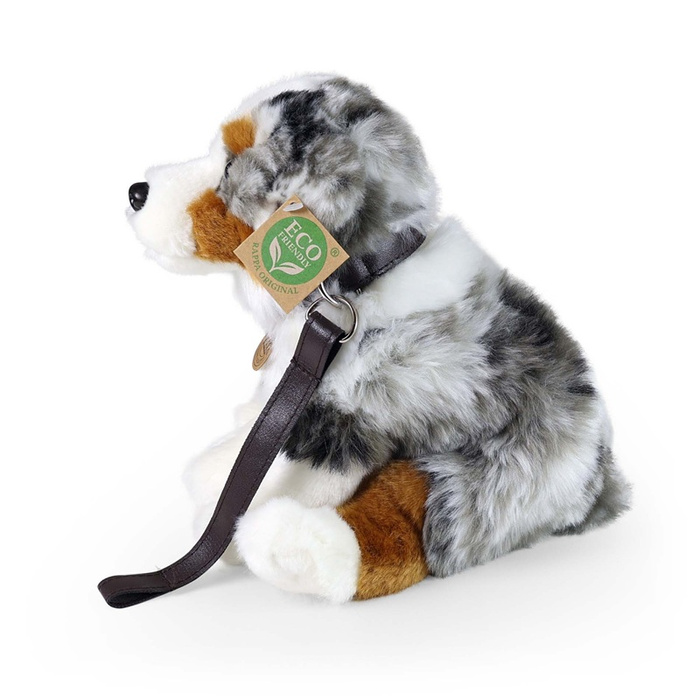 Ekologiczny pluszowy Owczarek Australijski 27 cm ze smyczą realistyczna Maskotka Rappa