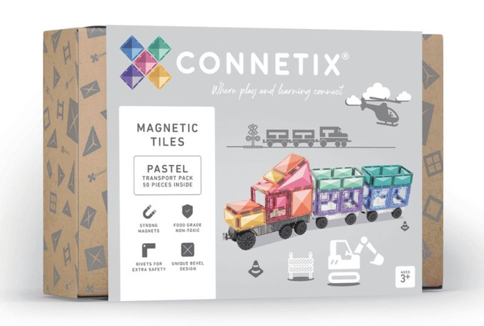 Klocki magnetyczne Connetix Pastel Transport Pack 50 el.
