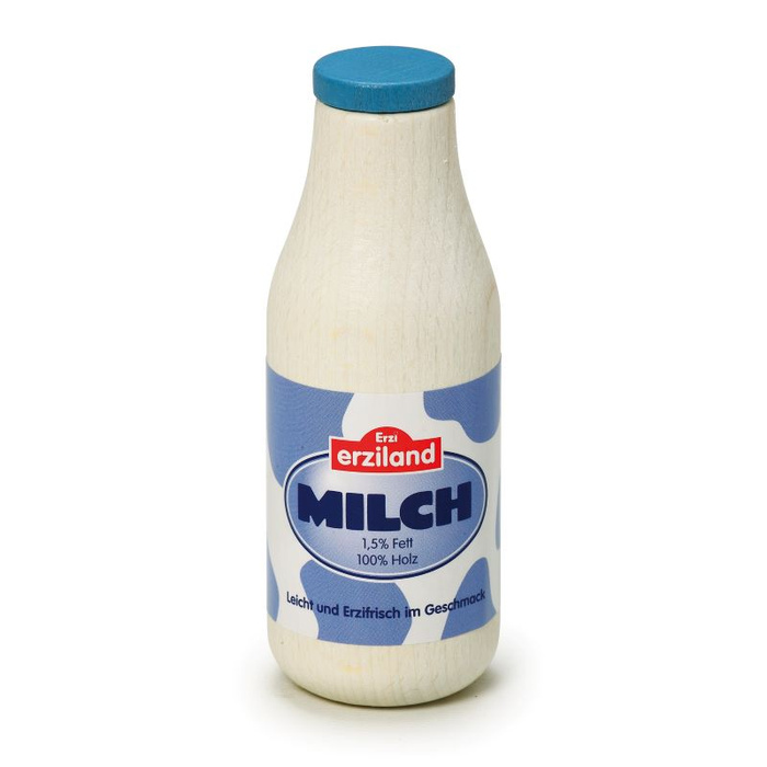 Świeże mleko w butelce z drewna do zabawy w kuchnie i sklep Erzi