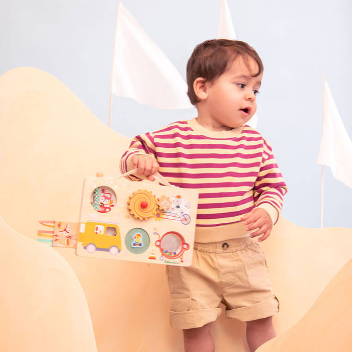 Edukacyjna tablica z drewna walizka Pojazdy Lilliputiens