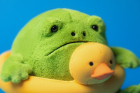 Deszczowa Żaba Ricky z Kaczuszką do Pływania 18 cm Jellycat