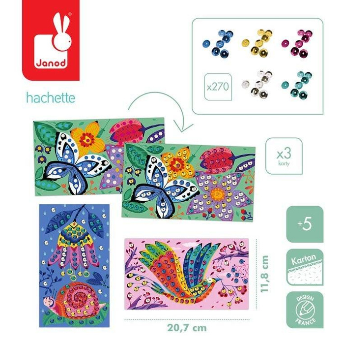 Zestaw kreatywny Urokliwe cekiny Cudowny ogród +5 Janod