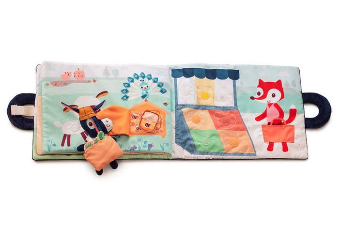 Materiałowa edukacyjna książeczka z mini przytulanką Osiołek Ignace Lilliputiens