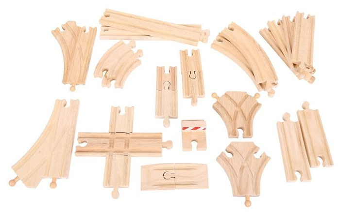 Zestaw torów. 25 różnych elementów, Bigjigs Rail