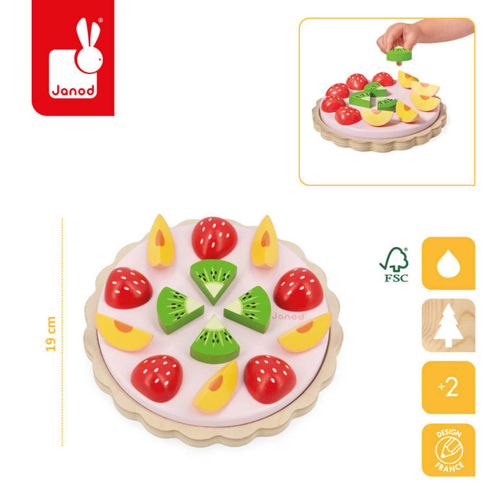 Zestaw dziecięcy do wypieków drewniany Moja Pierwsza Owocowa Tarta Janod